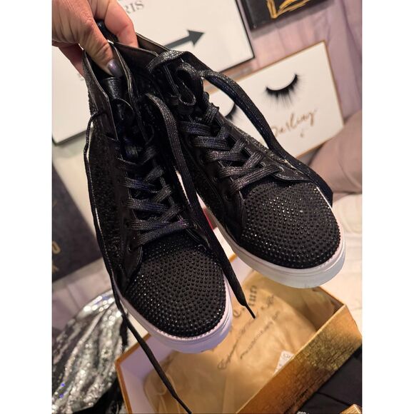 Coach Women's black grey Signature Ray Outline High Top Fashion Sneaker size 6B - Picture 2 of 15